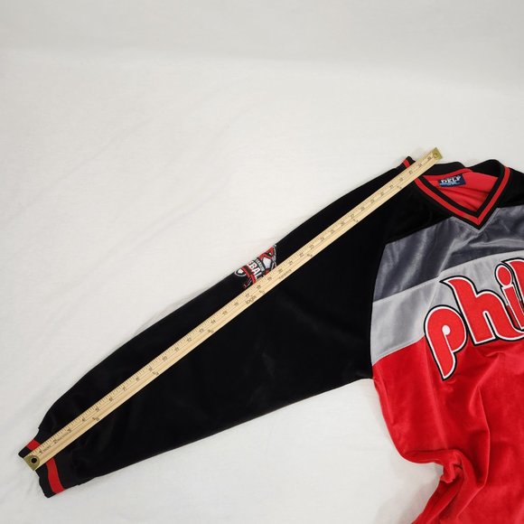 Vintage Unisex DELF Sportswear Pullover Embroidery PHILA Logo Long Sleeves Suede - Picture 16 of 16